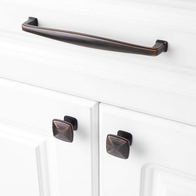 KOOFIZO 10 Pack Oil Rubbed Bronze Cabinet Knobs Bronze Drawer Knobs K02 Square Single Hole Cabinet Pulls for Cabinets Drawer Dresser Cupboard Bedroom Closet Bathroom Vanity - Image 5